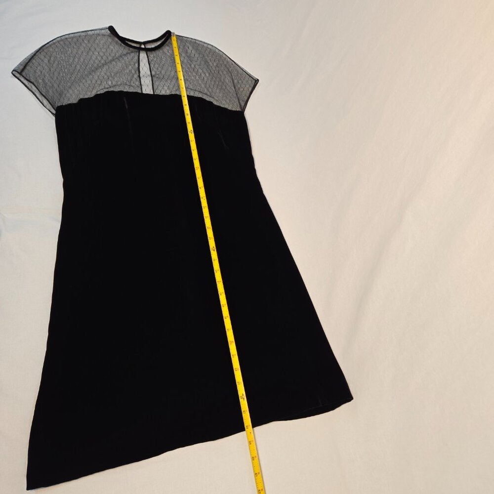 Vintage KATHLIN ARGIRO Black Velvet Sheer Top Dress Size 10 USA MADE New NO Tag! - Picture 13 of 16